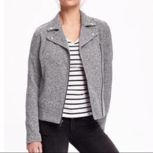 Old navy gray knit moto jacket size medium